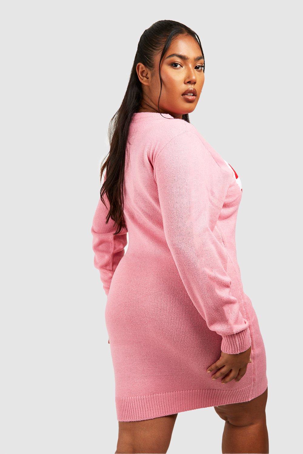 Long sleeve sweater dress plus clearance size